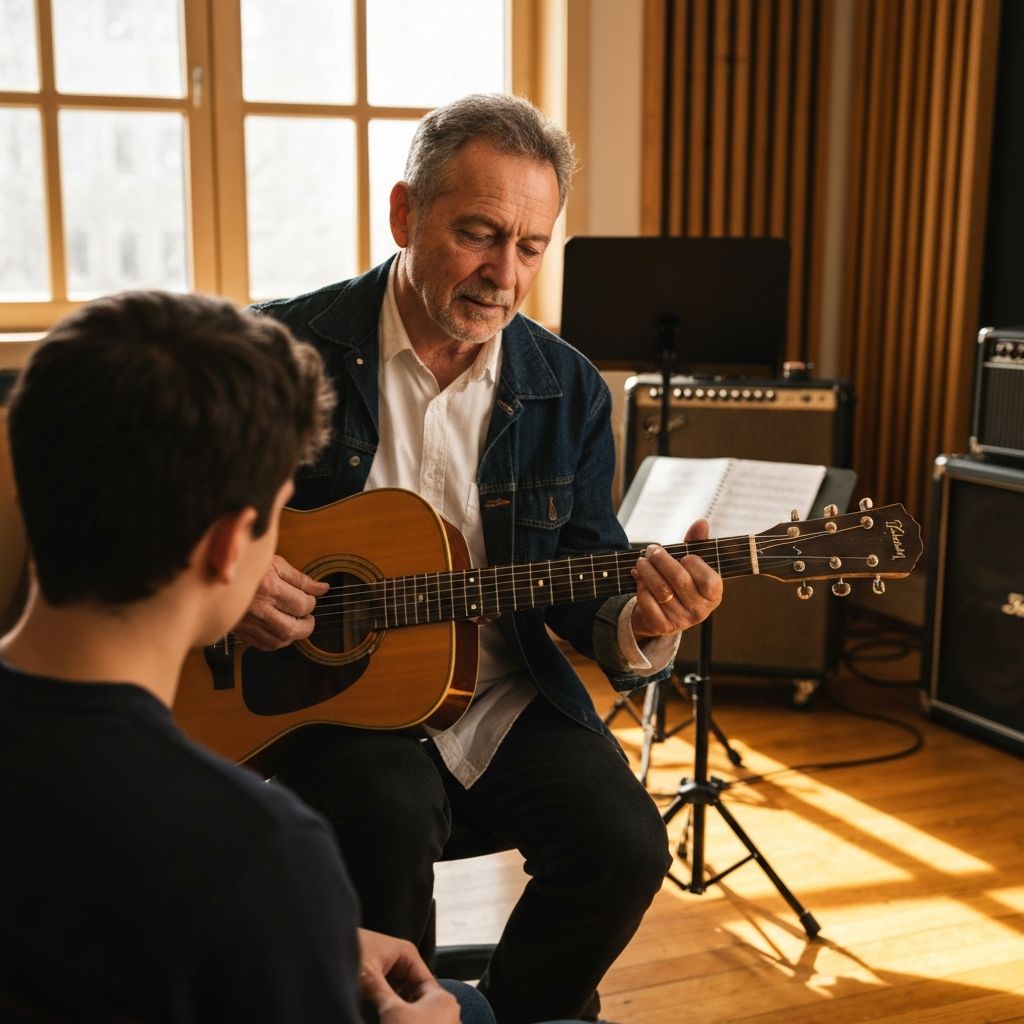 George teaching guitar at Manatee Music